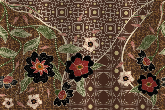 Abstract Batik Flower Pattern