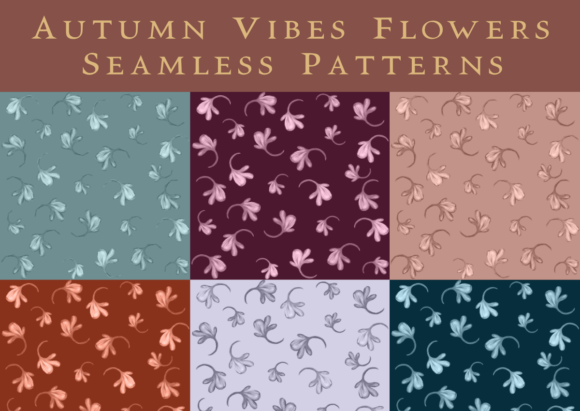 Autumn Colors Cute Floral Pattern Set for Creative and Practical Use