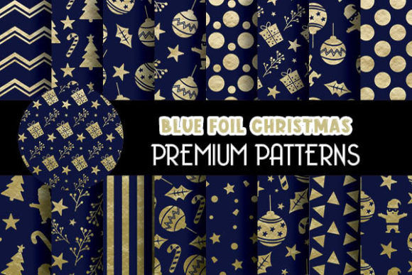 Blue Gold Foil Christmas Digital Papers: A Creative Resource for Holiday Projects
