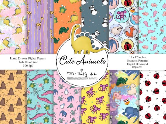 Cute Animals Digital Paper, Kids Pattern: A Versatile Tool for Creative Expression