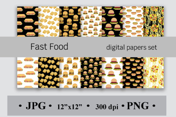Fast Food Digital Paper Set: A Creative Tool for Scrapbookers and Designers