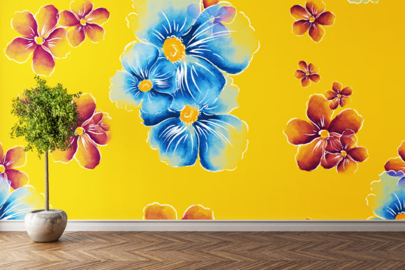 Floral Wallpaper, Watercolor Poppies