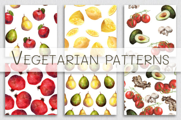Fruits and Vegetables Watercolor