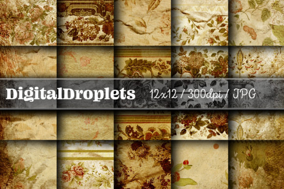 Journaled Flowers Vol. 4 Collection: A Versatile Vintage Paper Set for Creative Projects