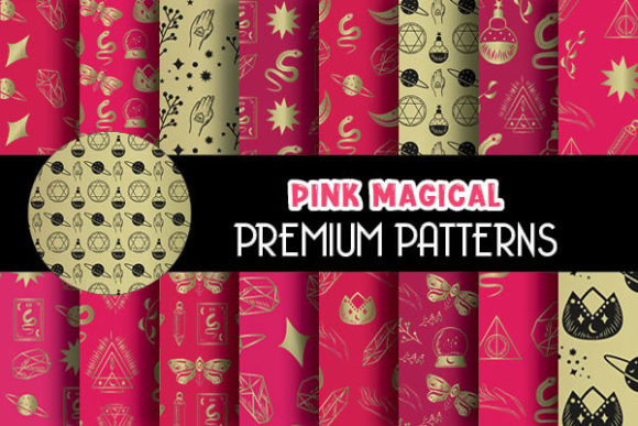 Pink Celestial Magical Digital Papers