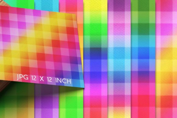 Rainbow Plaid Digital Papers: A Vibrant Addition to Your Creative Toolkit