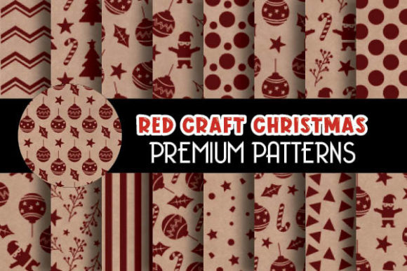 Red Kraft Paper Christmas Digital Papers
