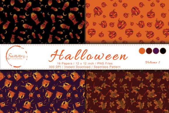 Spooky Pumpkin: Halloween Digital Paper for Creative Expression