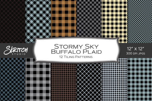 Stormy Sky Buffalo Plaid Set for Creative Projects